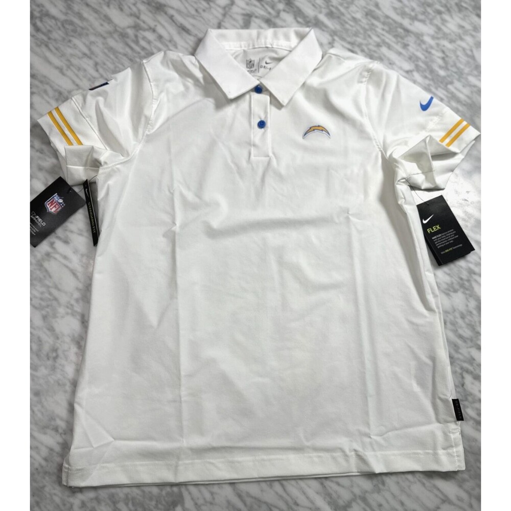 Nike On Field Los Angeles Chargers NFL Polo Shirt CW3328-100 Womens Medium